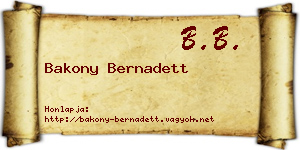Bakony Bernadett névjegykártya