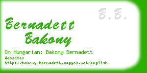 bernadett bakony business card